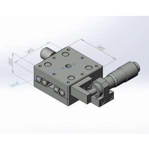 40mm交叉滾子手動平移台/中心M6孔