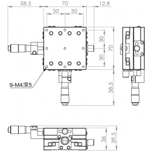 70mm交叉滾子XY手動平移台