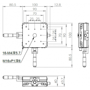 100mm交叉滾子XY手動平移台
